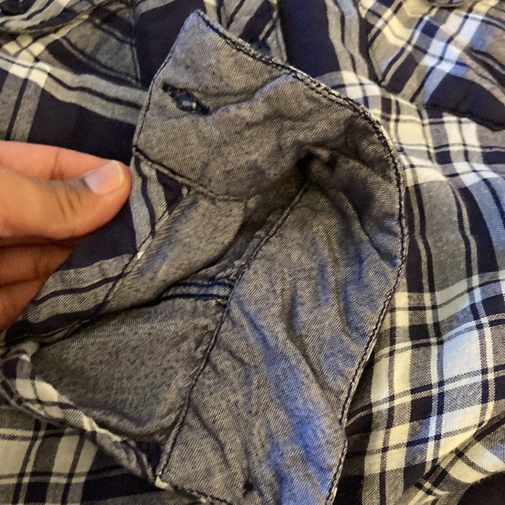 Rails Navy and White Plaid Button Down Shirt - Picture 7 of 9